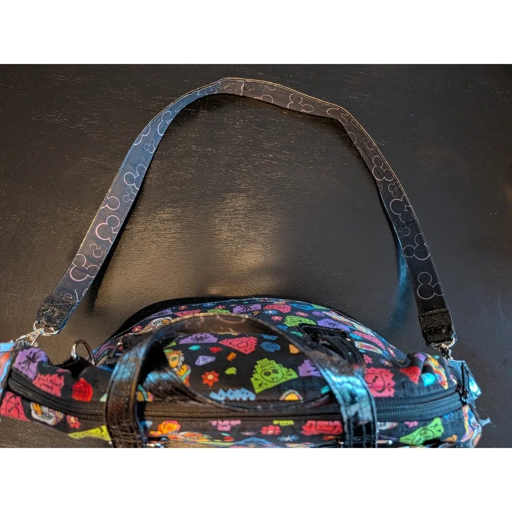 Disney Dia de los Muertos Sugar Skull Mickey Minnie Satchel Bag Crossbody Black